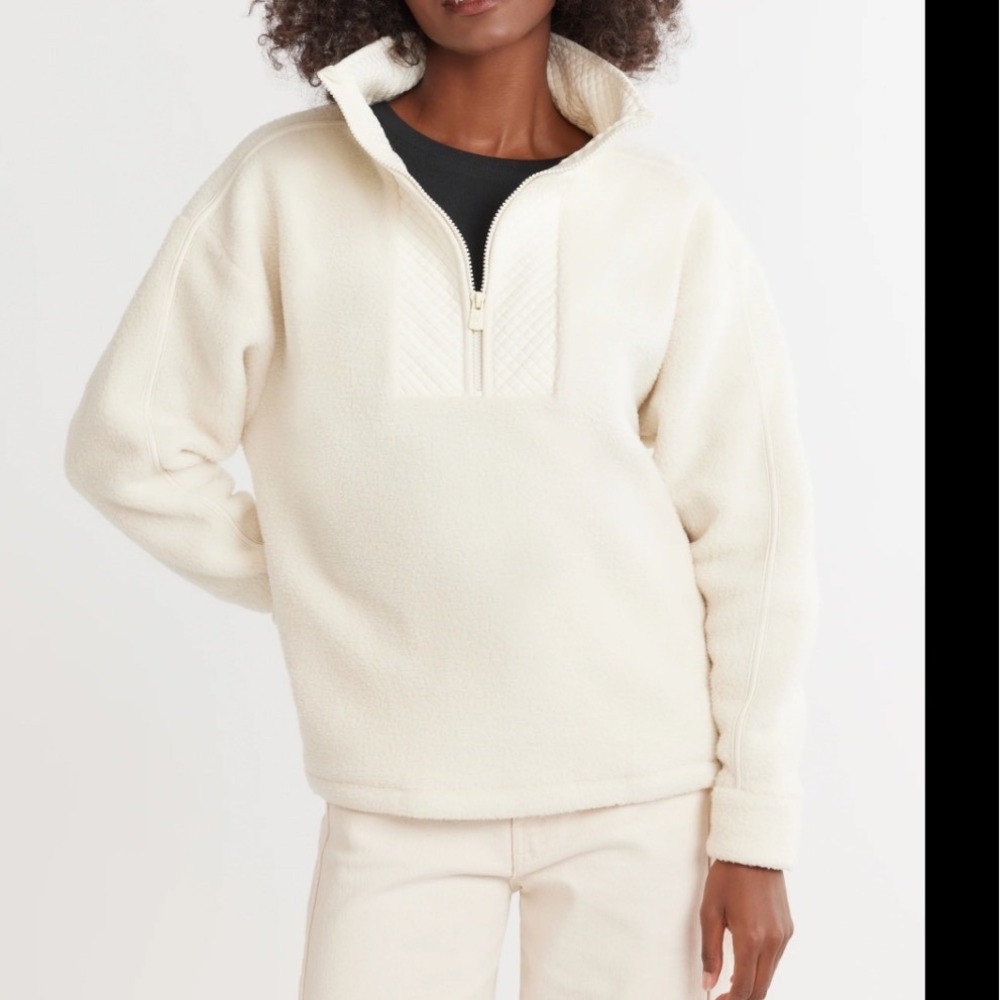 Dudley Stephens Sherpa Fleece 1/2 Zip Pullover Sweatshirt XXL Cozy Warm Winter